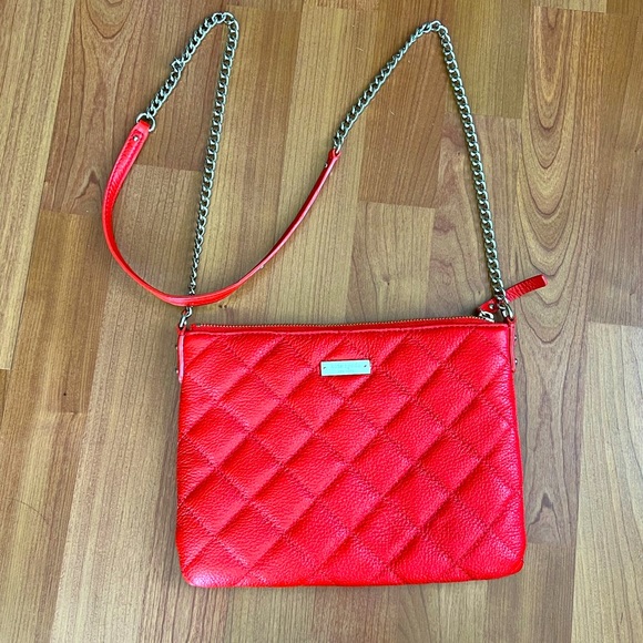 kate spade Handbags - Red Quilted Kate Spade Crossbody Purse with Gold Hardware